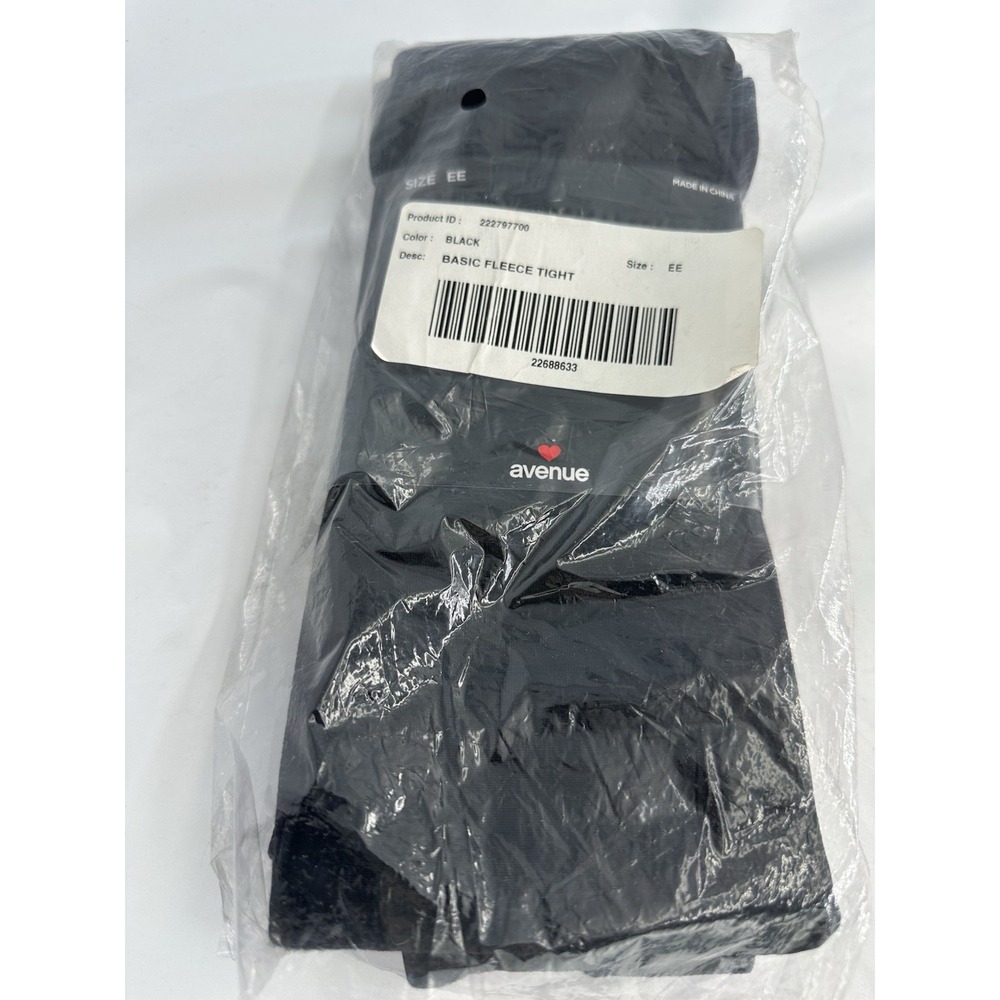 Avenue Plus Size Black Fleece Tights Size EE